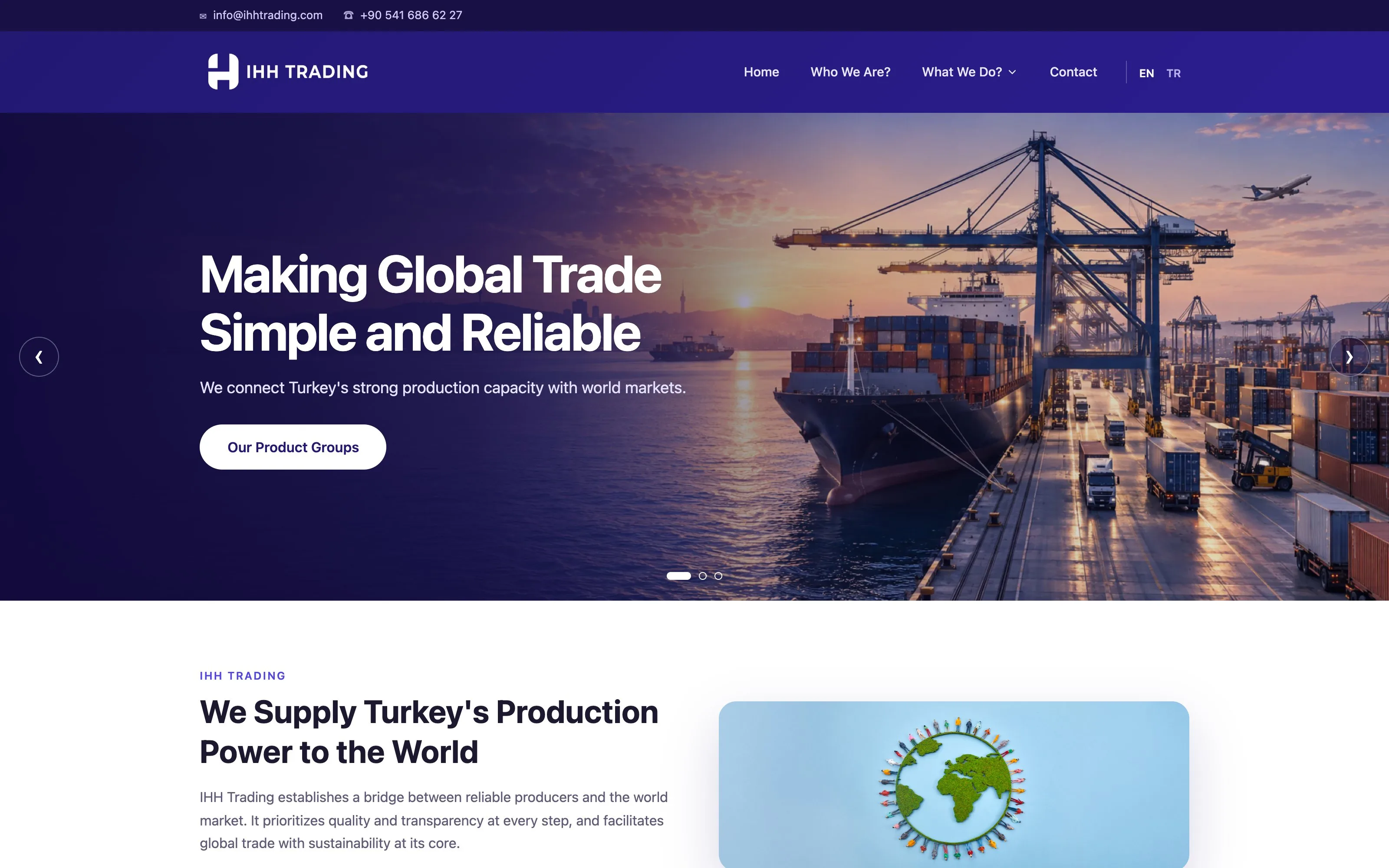 IHH Trading web sitesi ekran görüntüsü