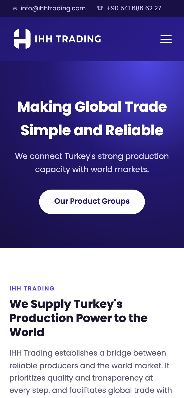 İhh Trading — mobil görünüm