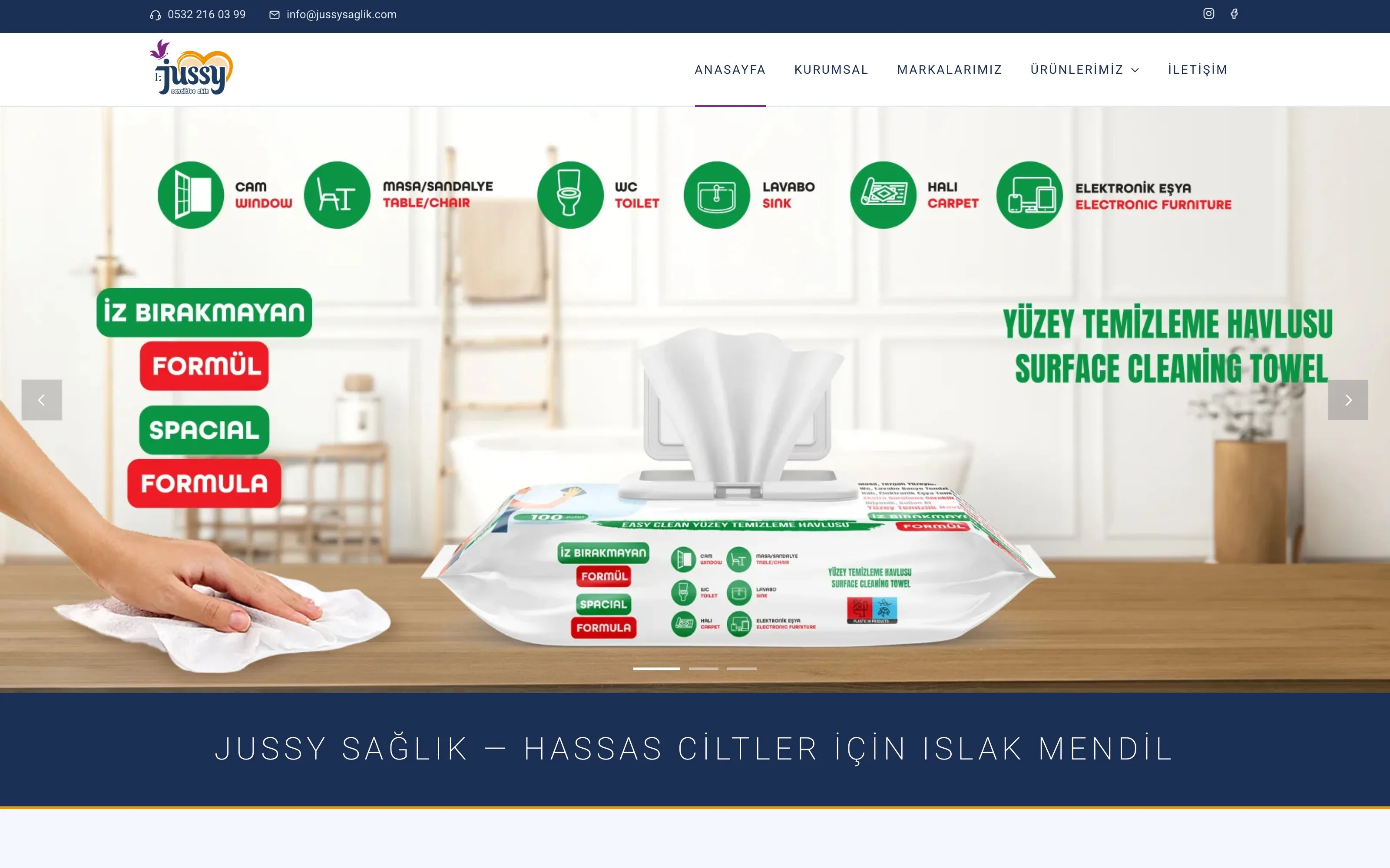 Jussy Sağlık web sitesi ekran görüntüsü