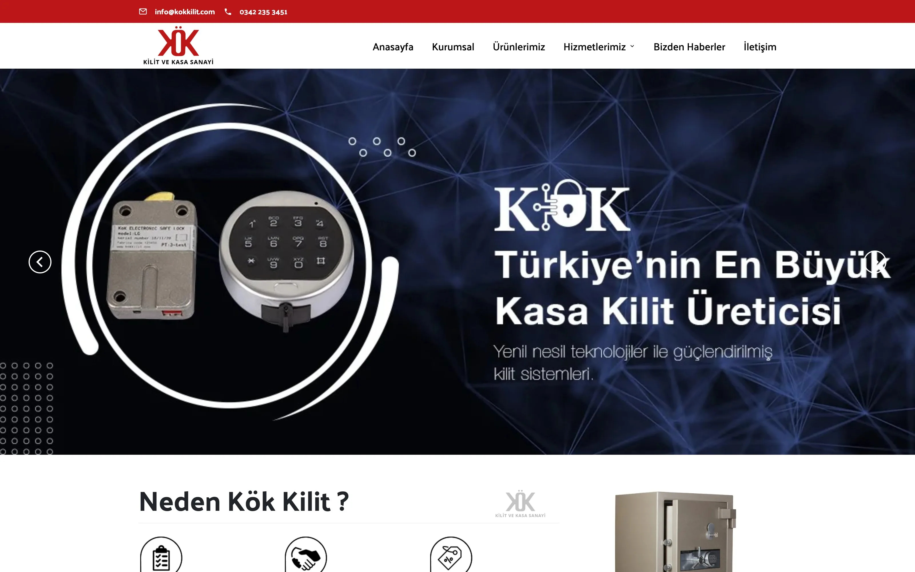 Kök Kilit web sitesi ekran görüntüsü