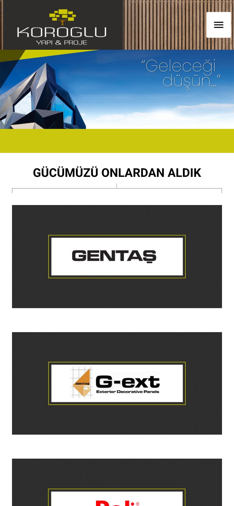 Köroğlu Yapı — mobil görünüm