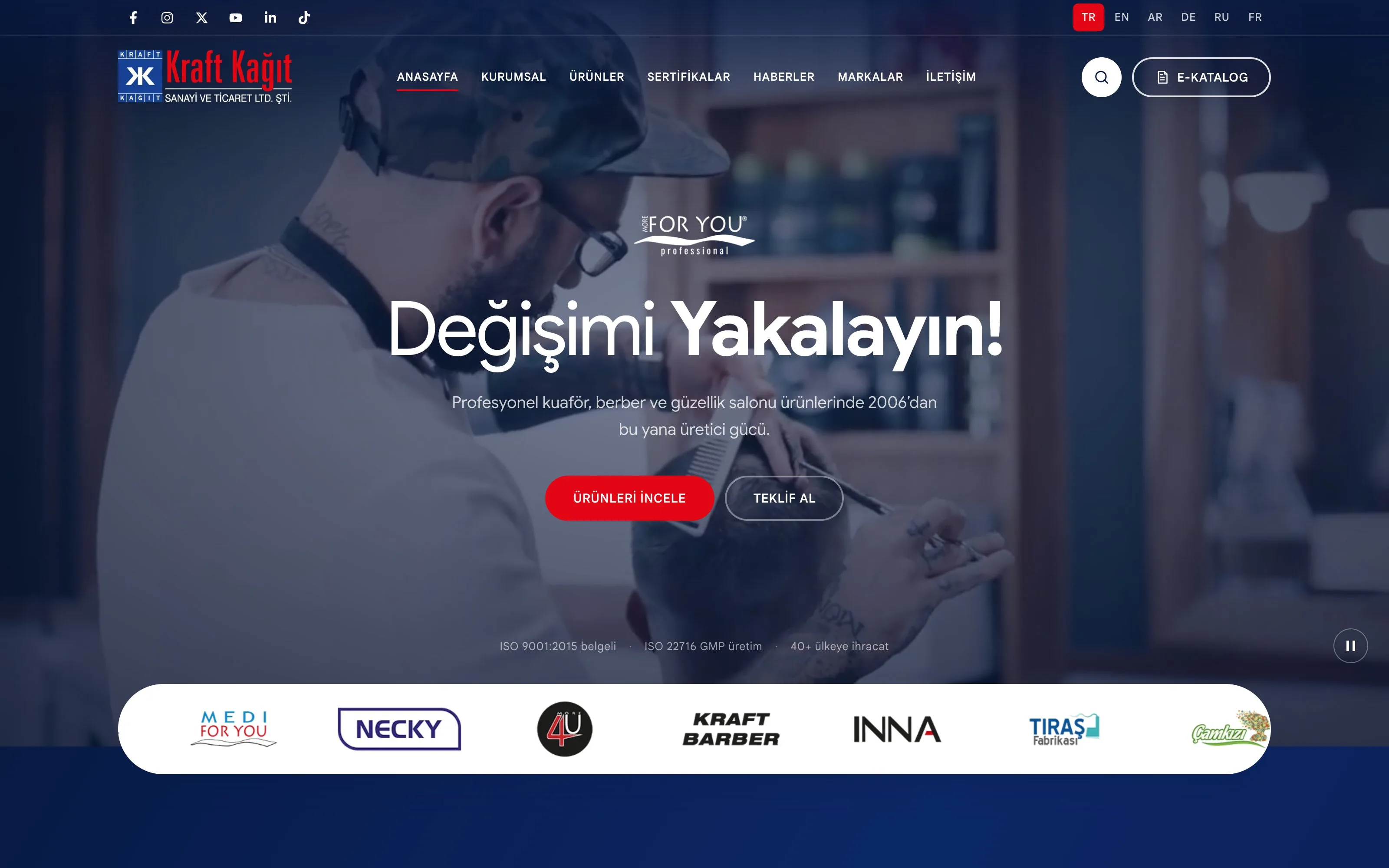 Kraft Kağıt web sitesi ekran görüntüsü