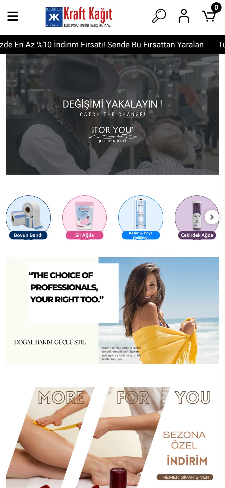 Kraft Kağıt Shop — mobil görünüm