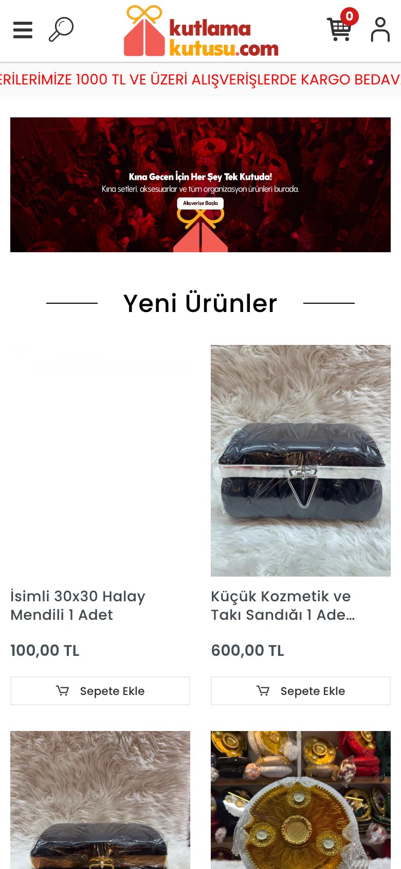 Kutlama Kutusu — mobil görünüm