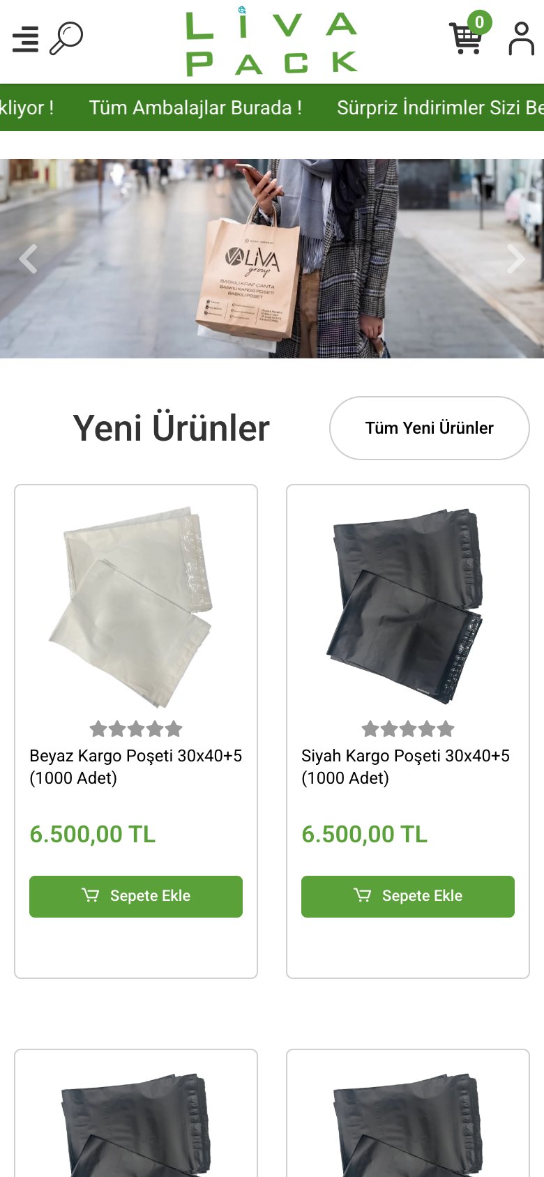 Livapack — mobil görünüm