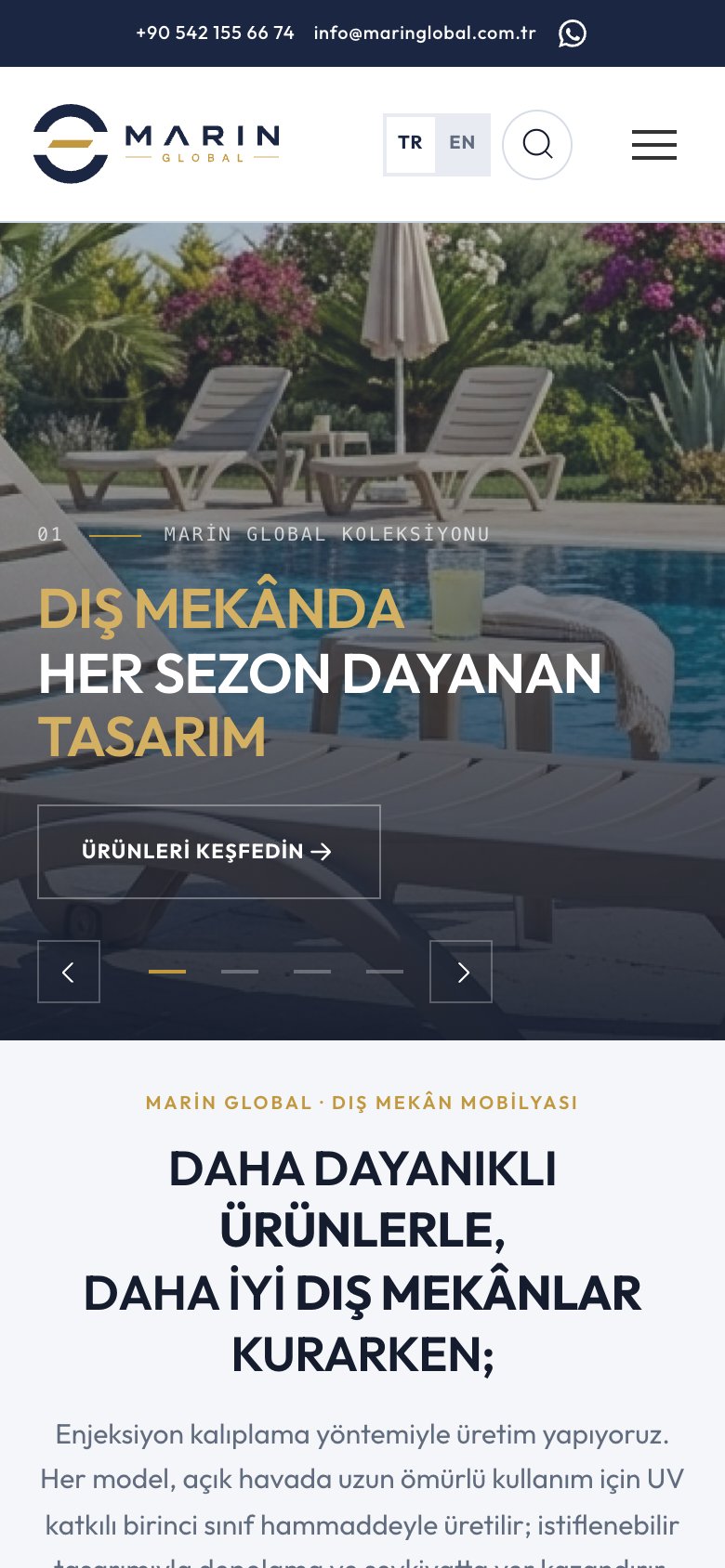 Marin Global — mobil görünüm