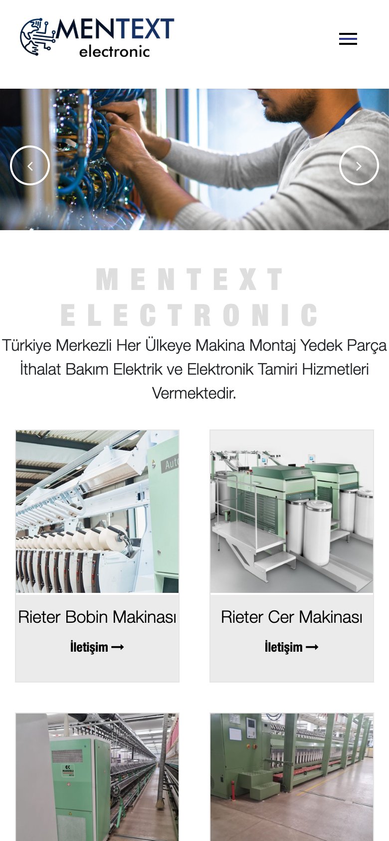 Mentext Electronic — mobil görünüm