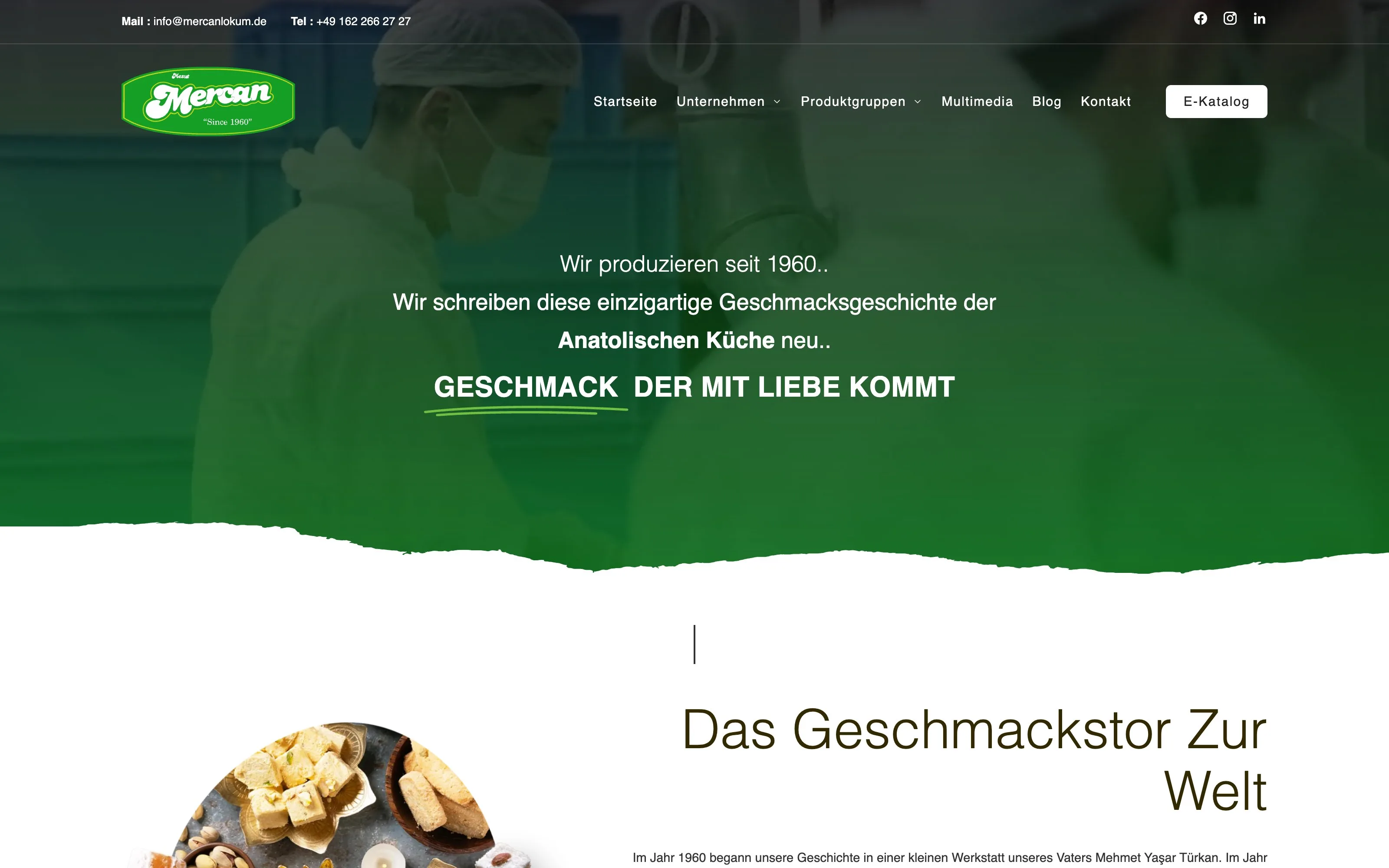 Mercan Lokum web sitesi ekran görüntüsü