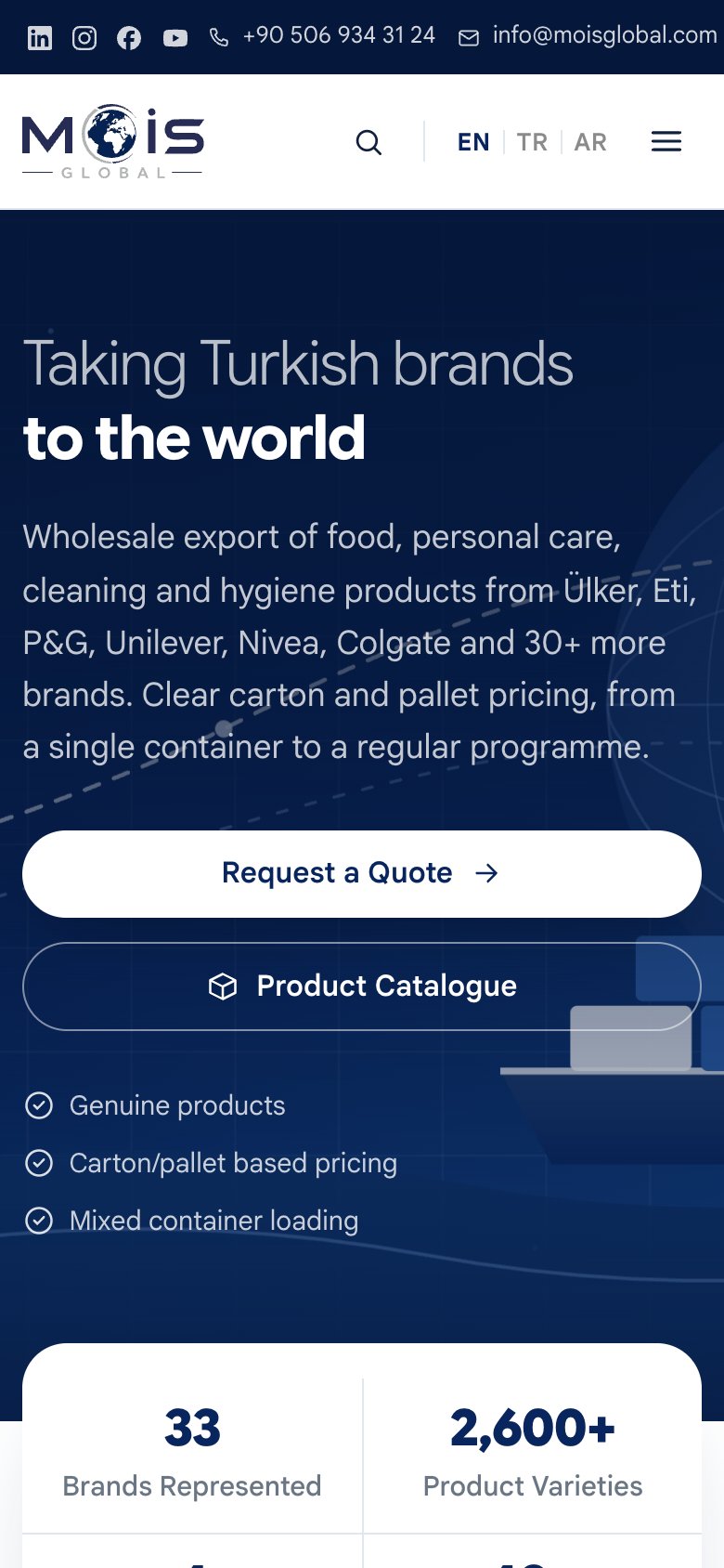 Mois Global — mobil görünüm