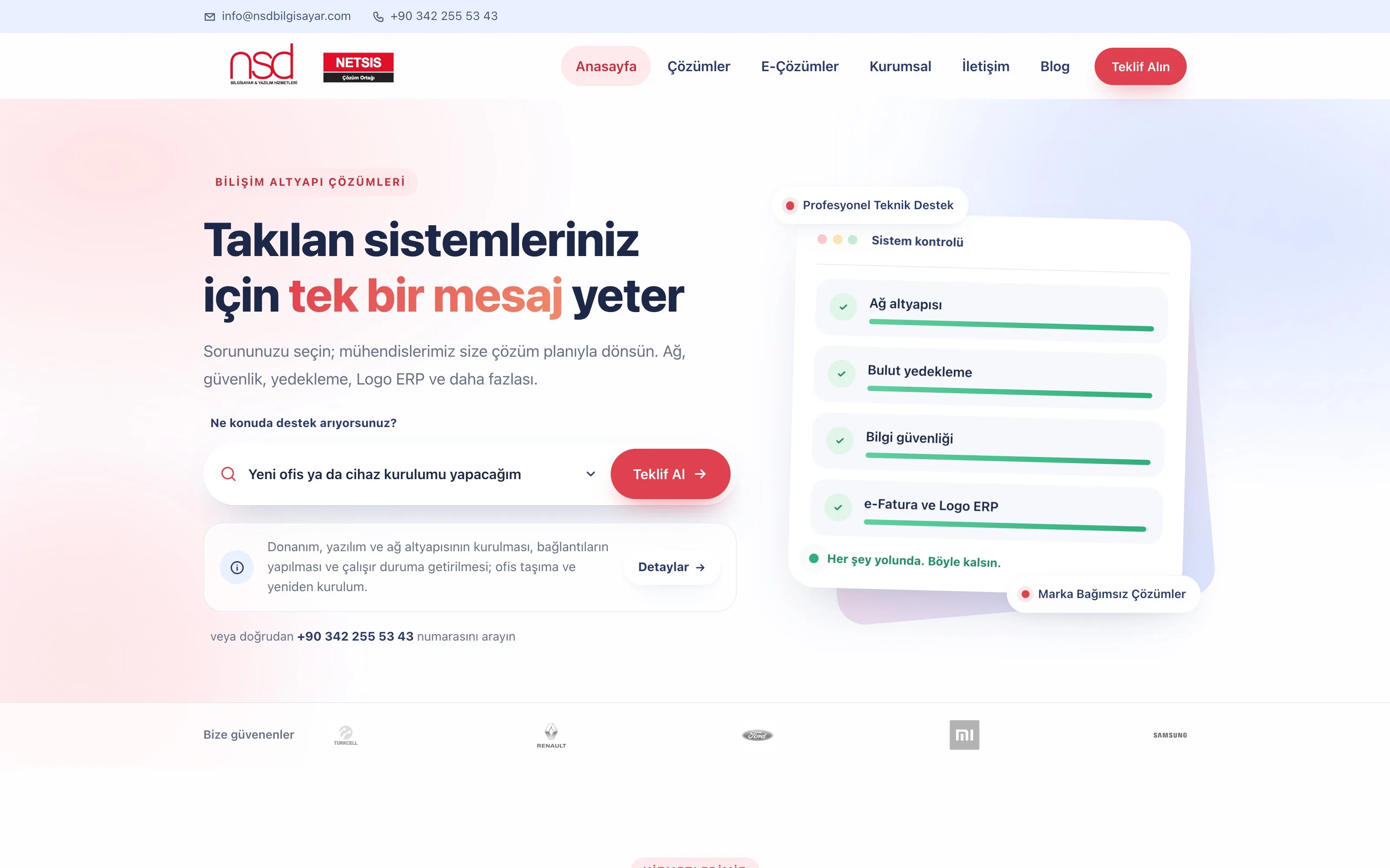 NSD Bilgisayar web sitesi ekran görüntüsü