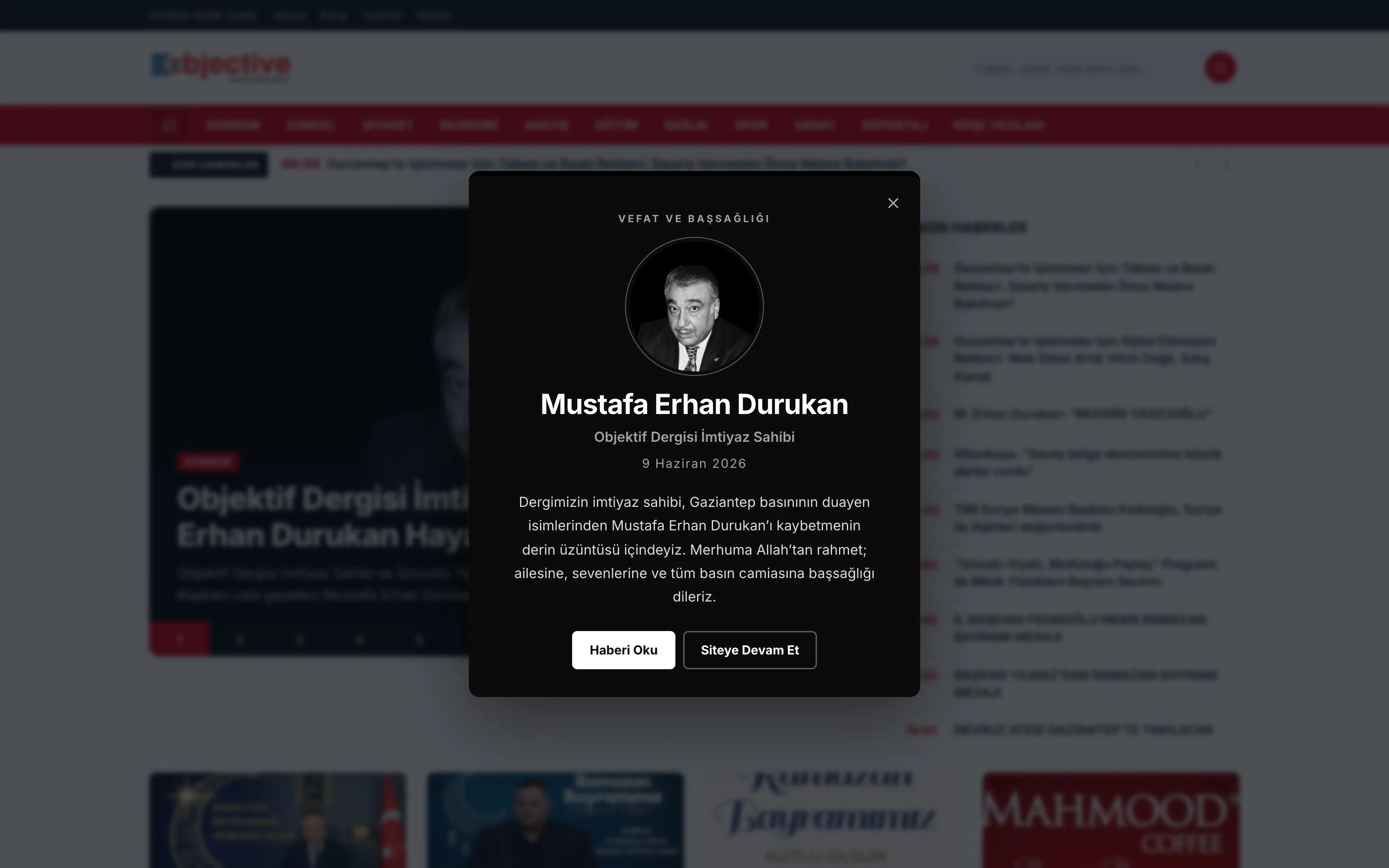 Objektif Dergisi web sitesi ekran görüntüsü