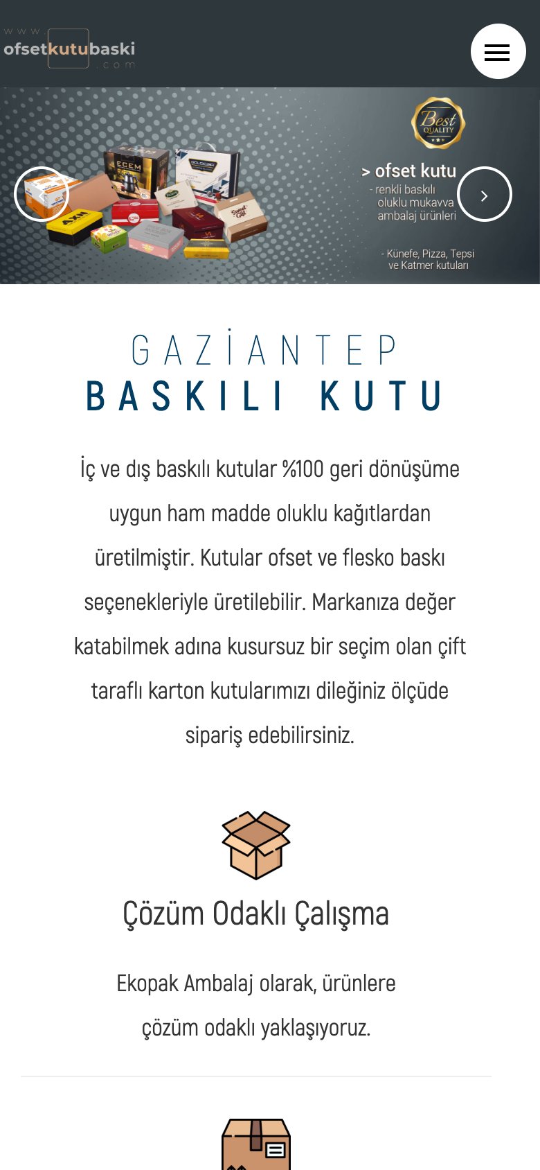 Ofset Kutu Baskı — mobil görünüm