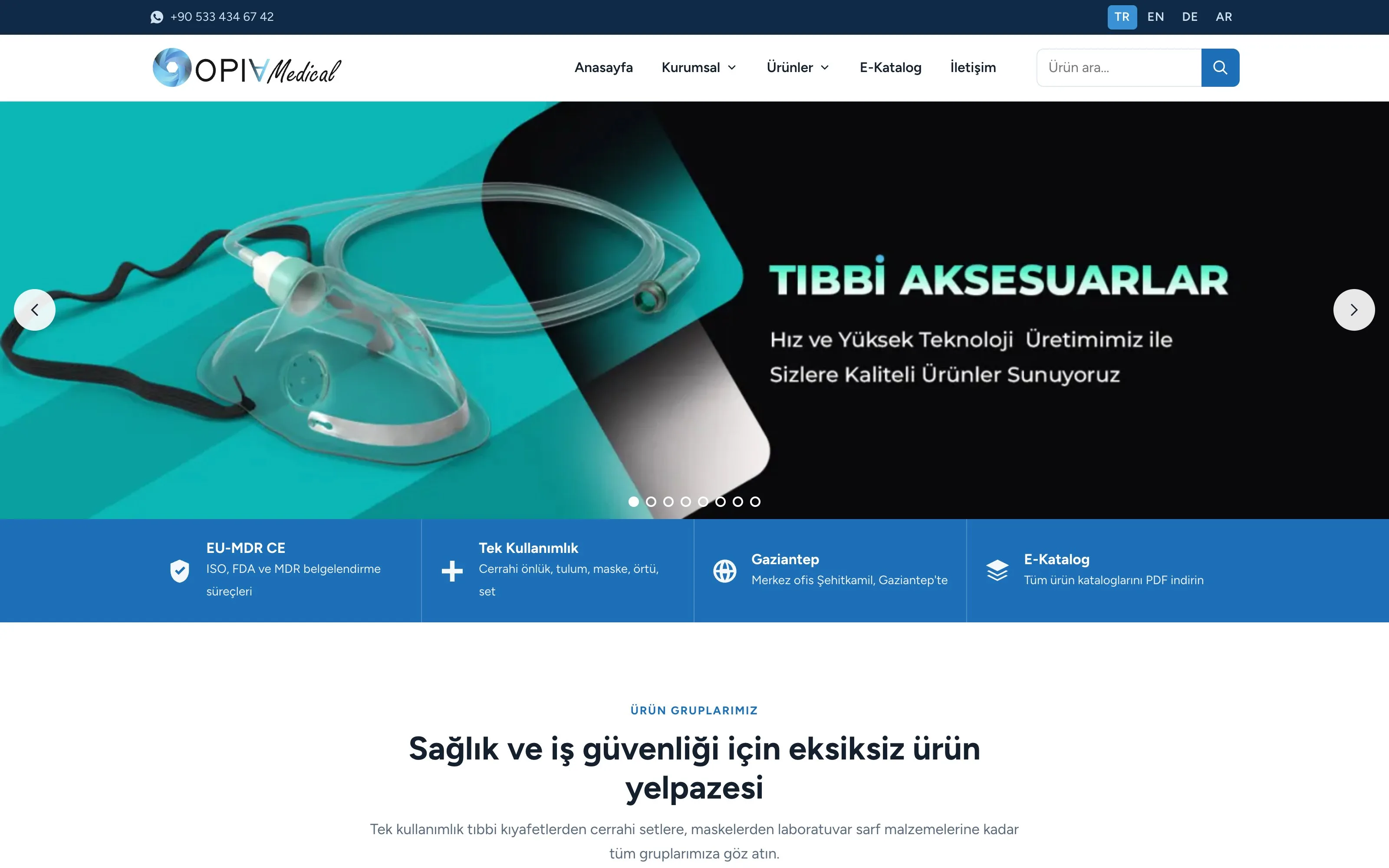 Opia Medical web sitesi ekran görüntüsü