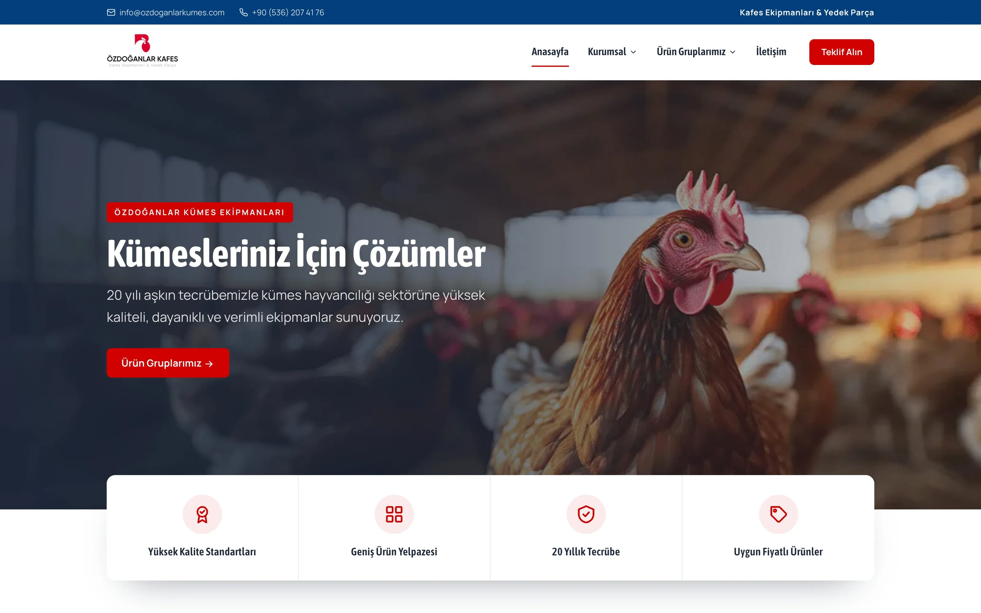 Özdoğanlar Kafes web sitesi ekran görüntüsü