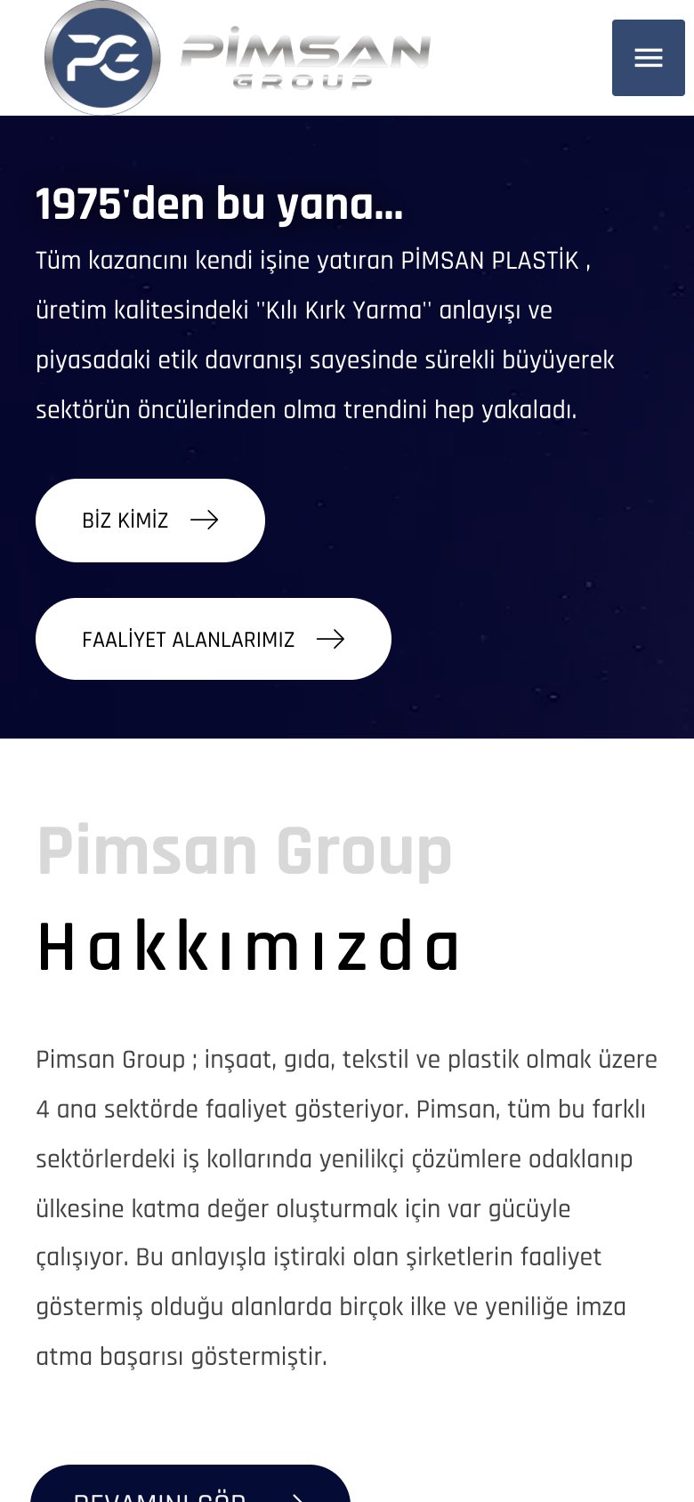 Pimsan Group — mobil görünüm