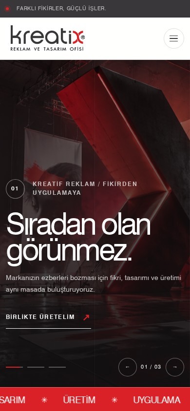 kreatixreklam.com — mobil görünüm