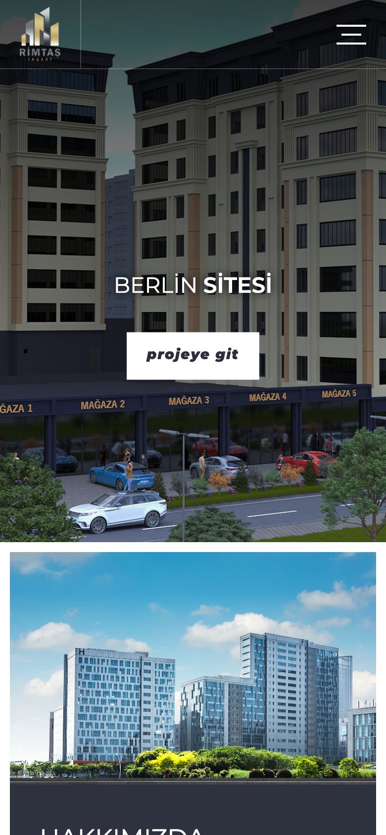Rimtaş İnşaat — mobil görünüm