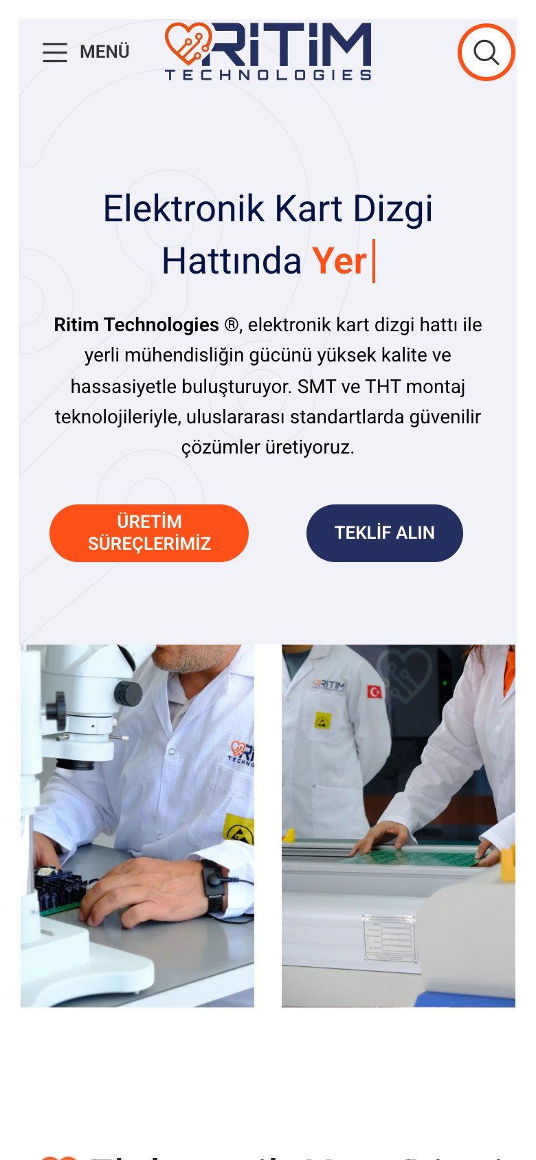 Ritim Technologies — mobil görünüm