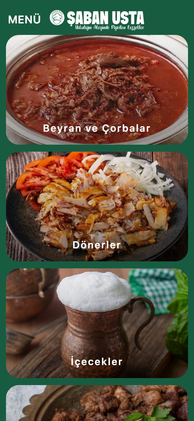 Şaban Usta — mobil görünüm