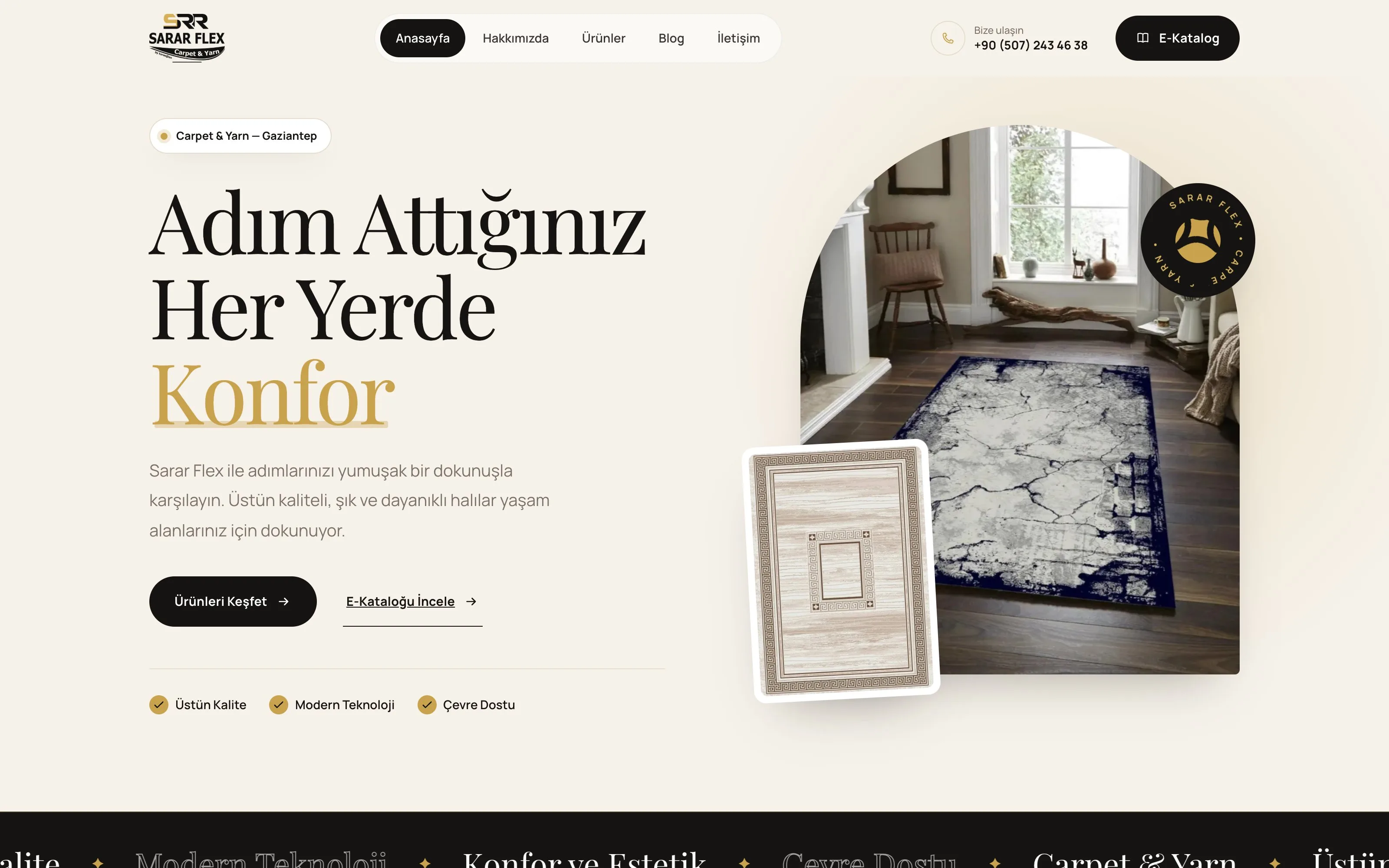 Sarar Flex web sitesi ekran görüntüsü