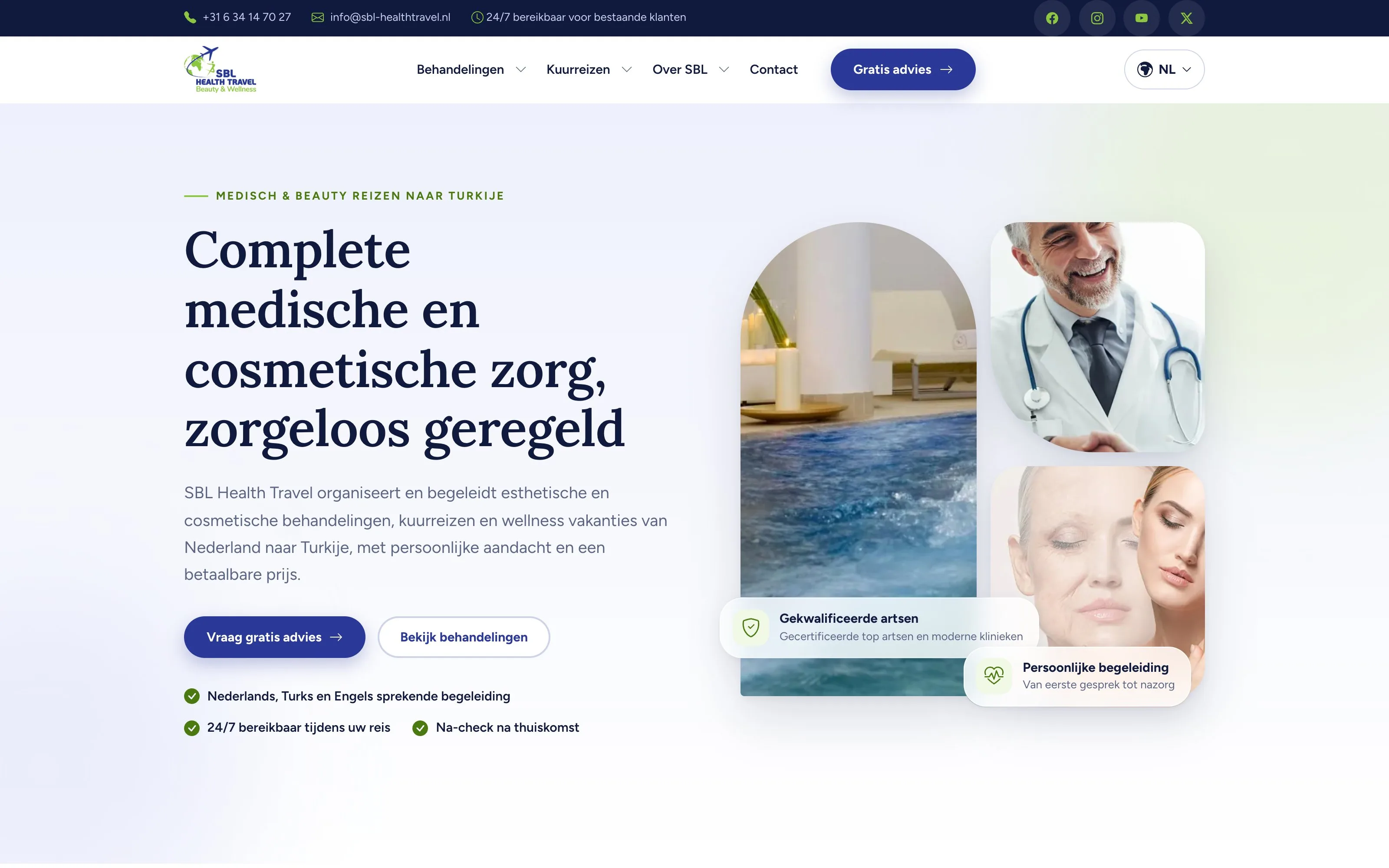 SBL Health Travel web sitesi ekran görüntüsü
