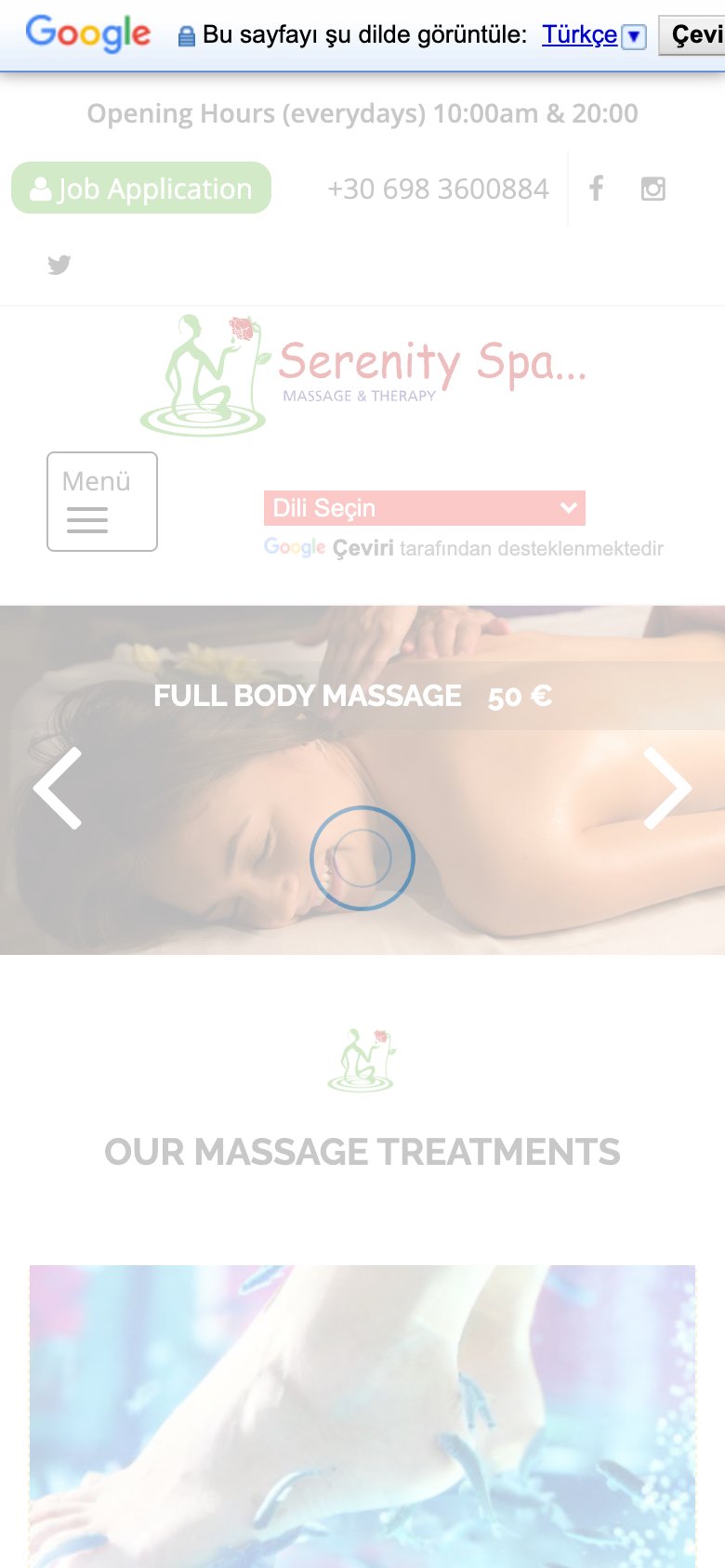 Serenity Spa Zante — mobil görünüm