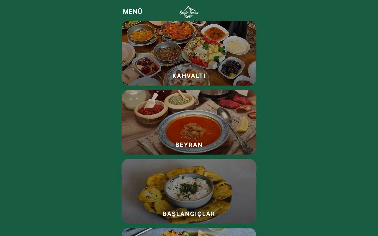 Seyir Teras Kafe Menü
