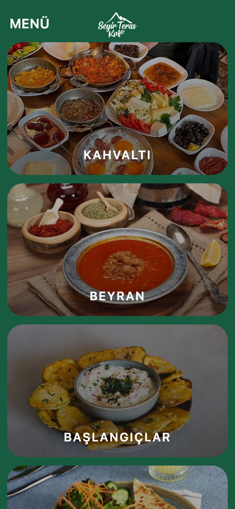 Seyir Teras Kafe Menü — mobil görünüm
