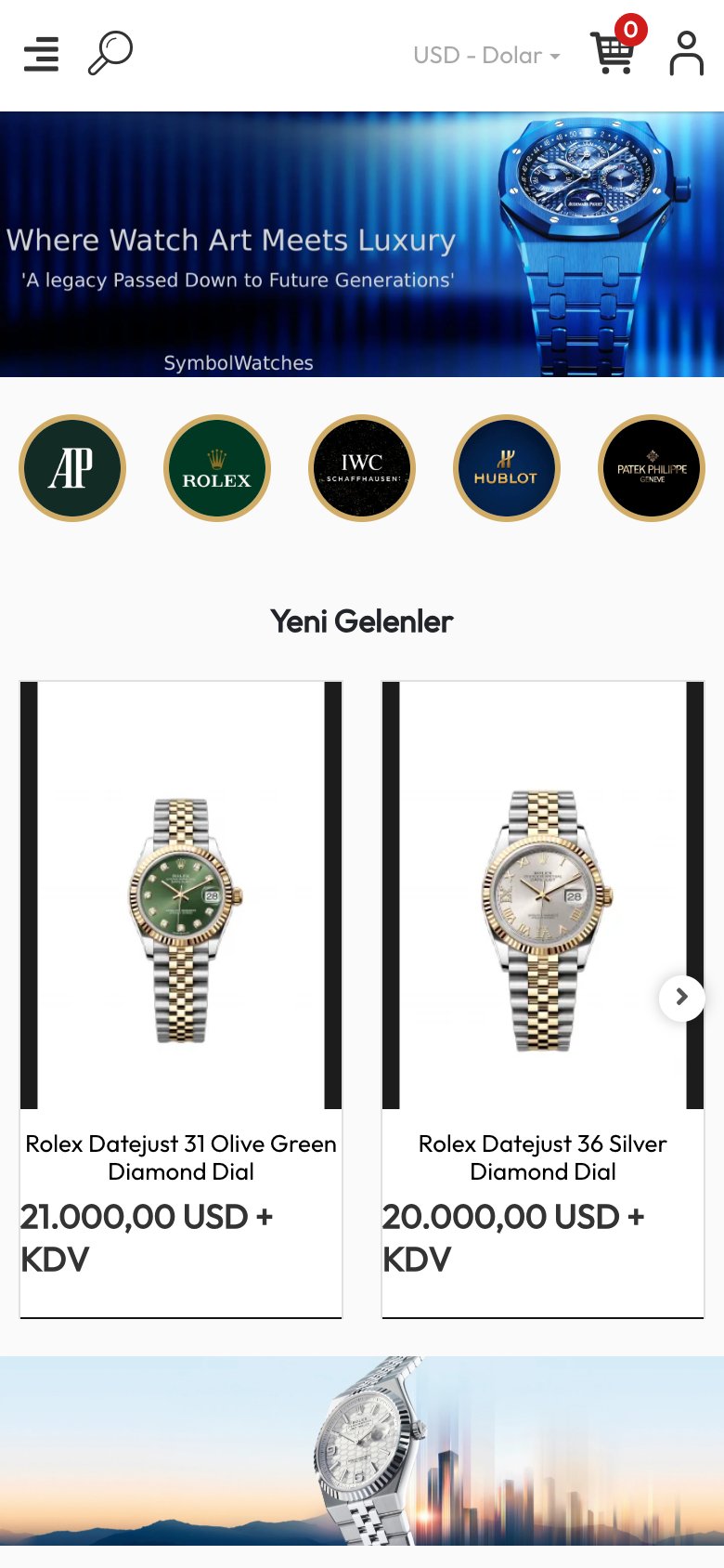 Symbol Watches — mobil görünüm