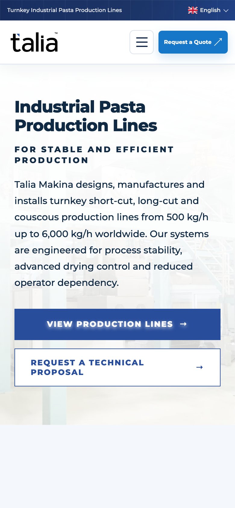 Talia Machine — mobil görünüm
