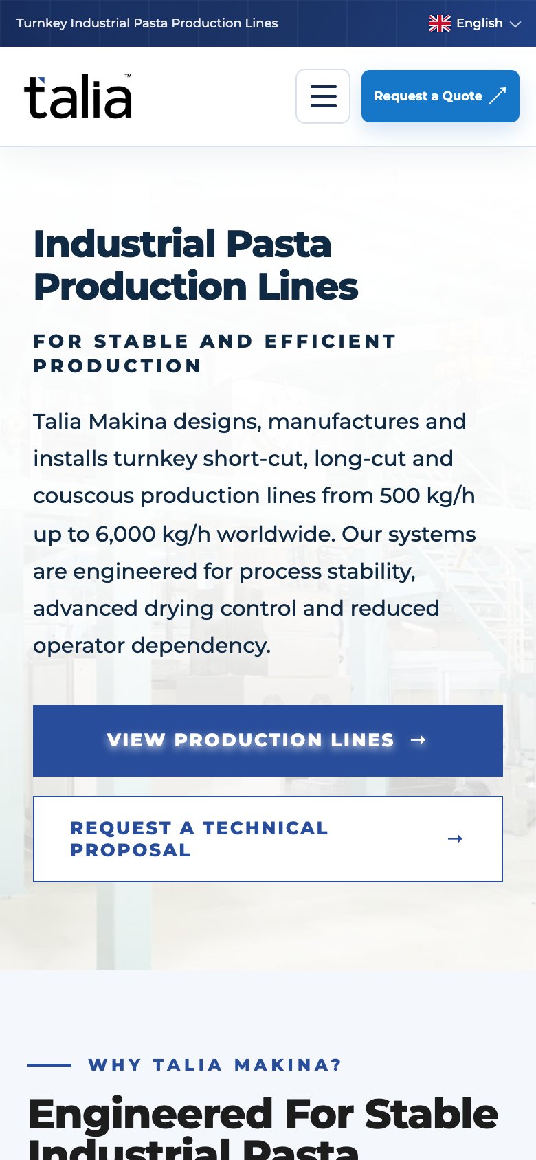 Talia Makina — mobil görünüm