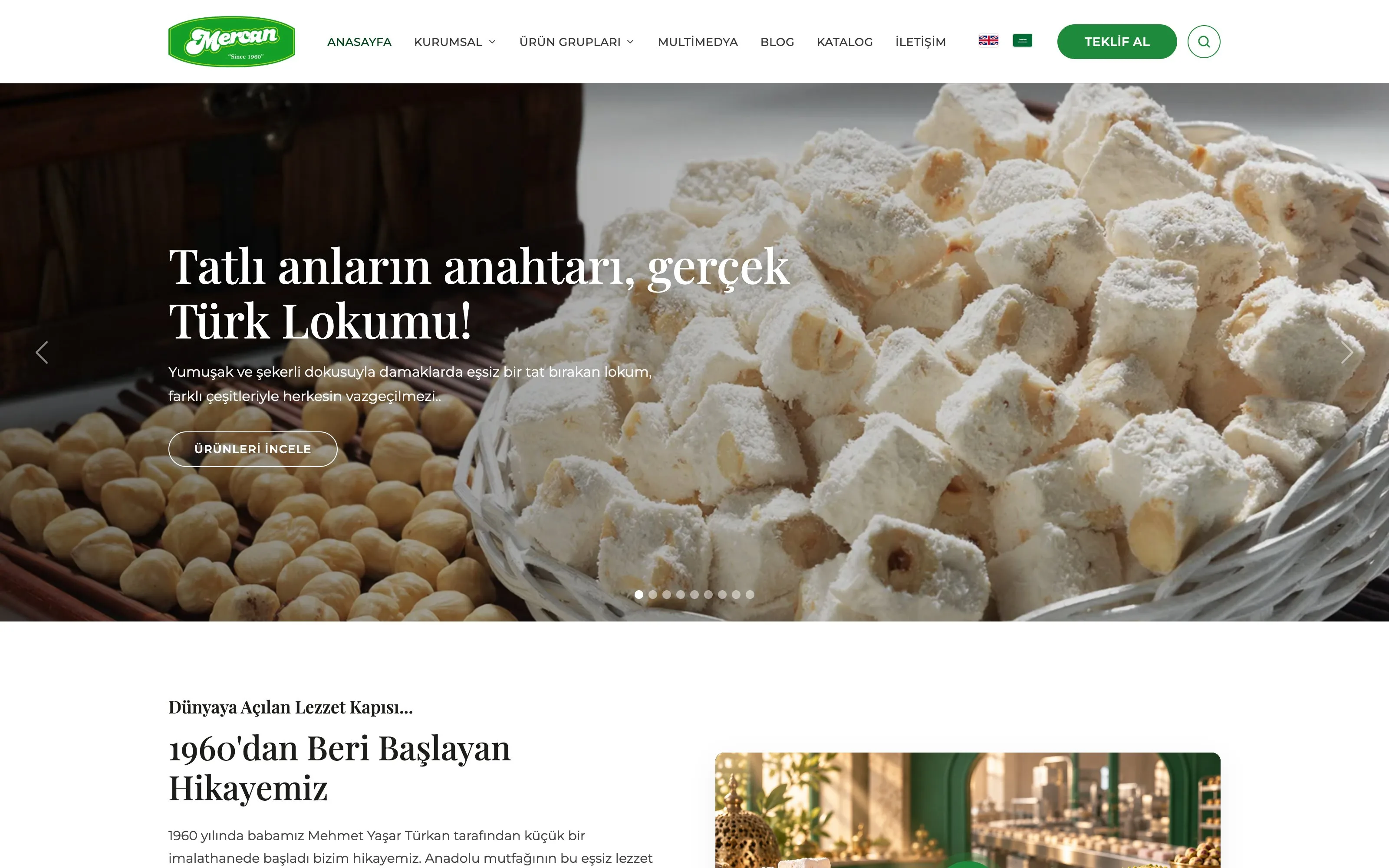 Teklif Gıda web sitesi ekran görüntüsü
