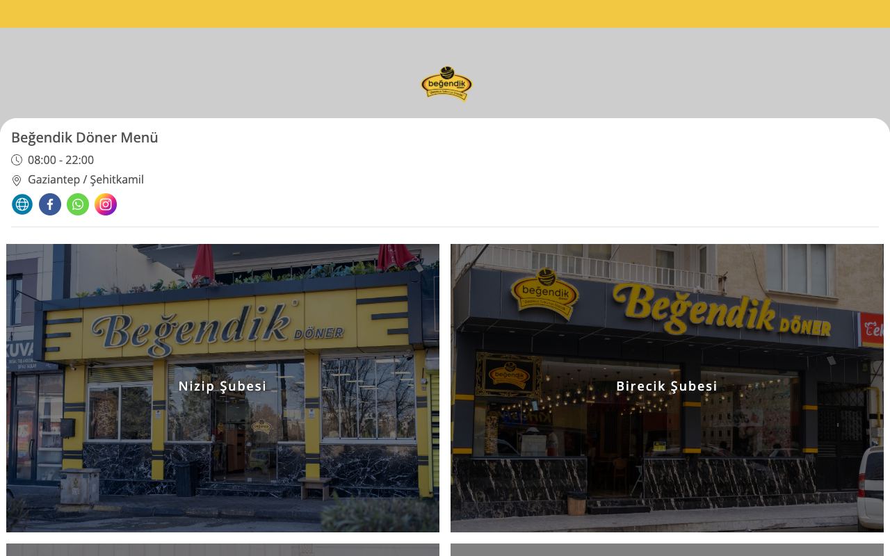 Beğendik Döner QR Menü