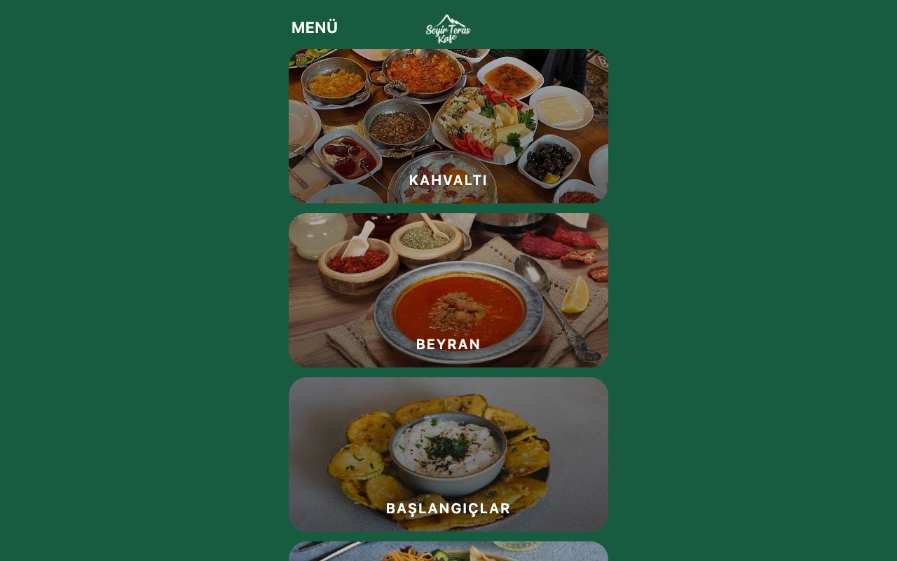 Seyir Teras Kafe Menü