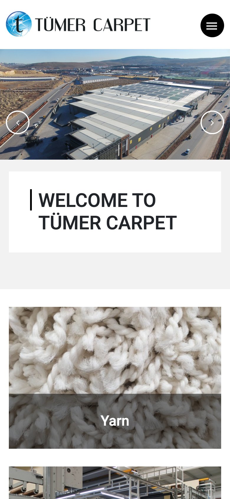 Tümer Carpet — mobil görünüm
