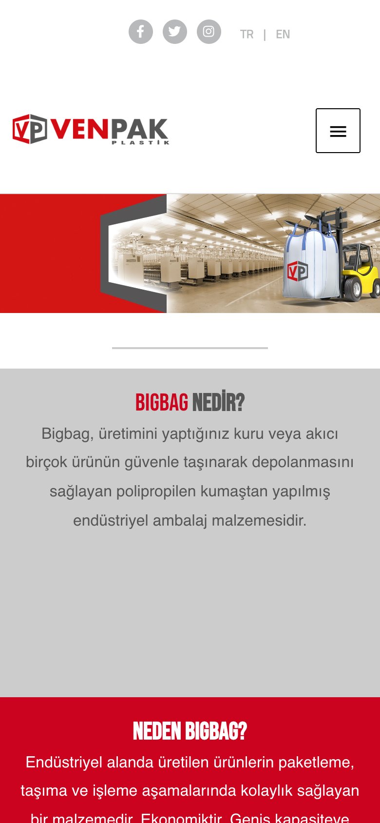 Venpak — mobil görünüm