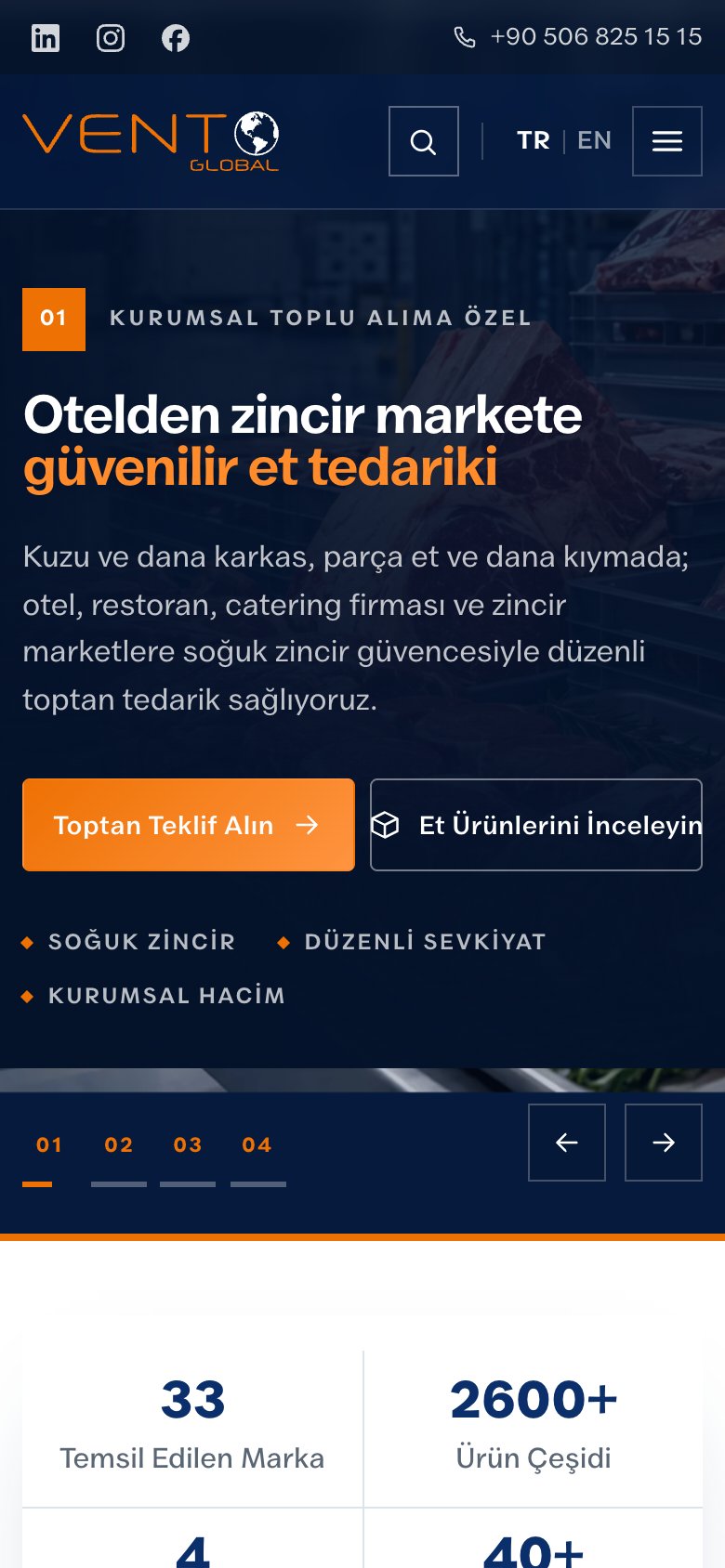 Vento Global — mobil görünüm