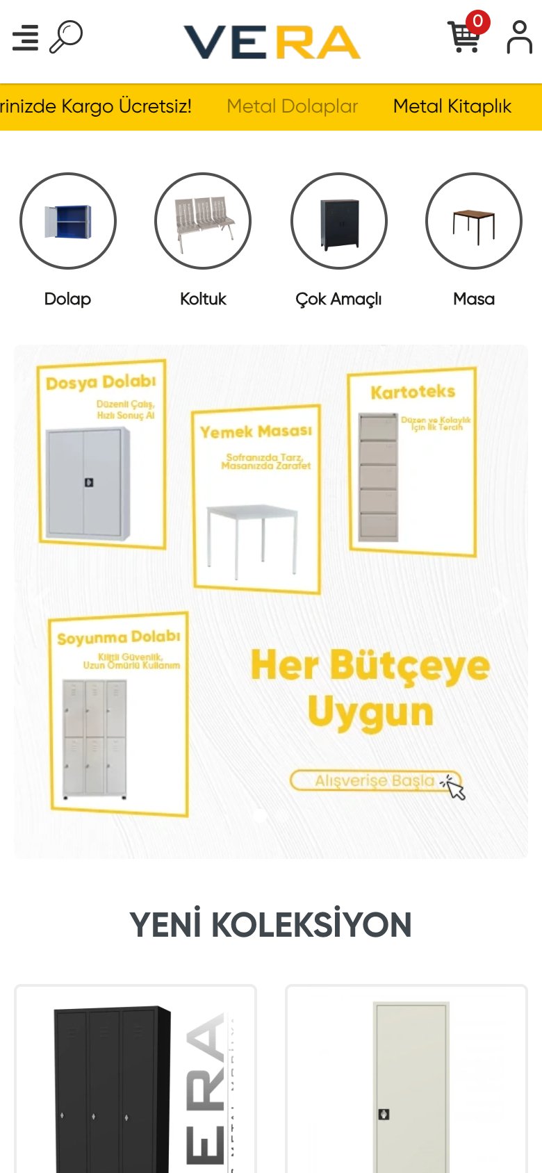 Vera Ofis Mobilyaları — mobil görünüm