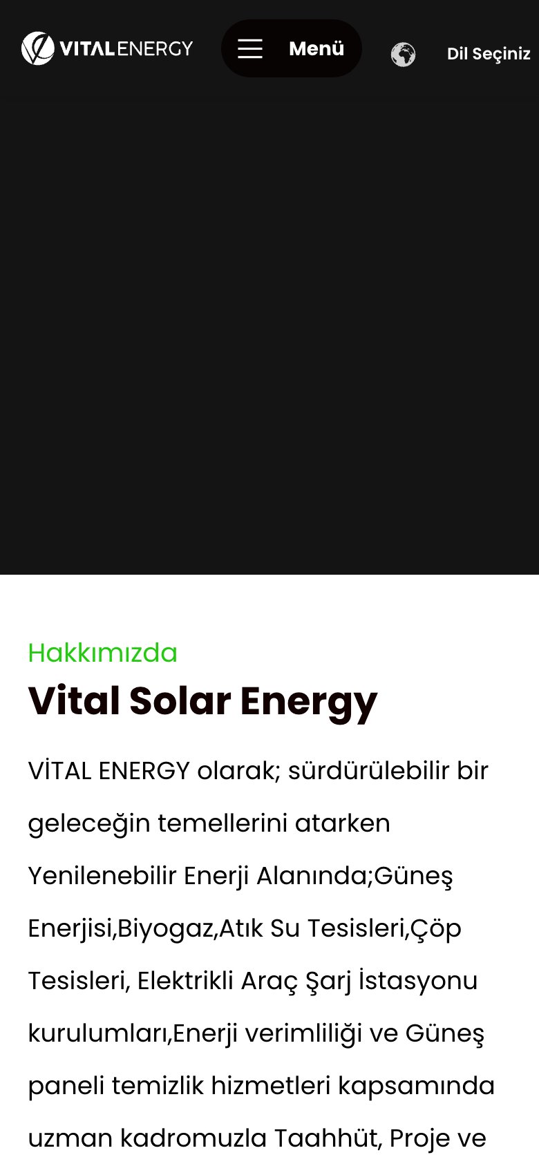 Vital Solar Energy — mobil görünüm