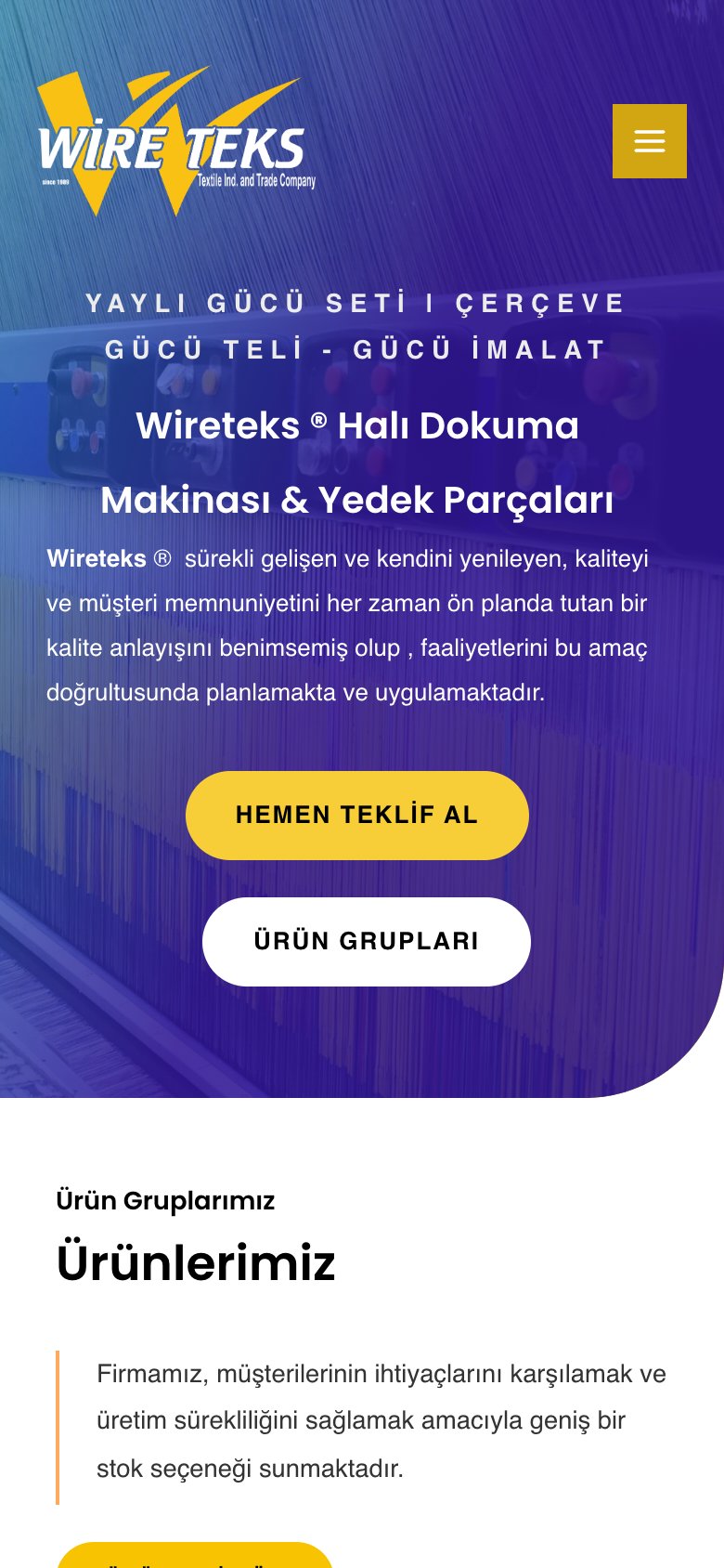 Wireteks Halı Dokuma Yedek Parça — mobil görünüm