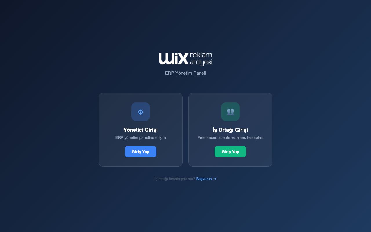 Wix Reklam ERP