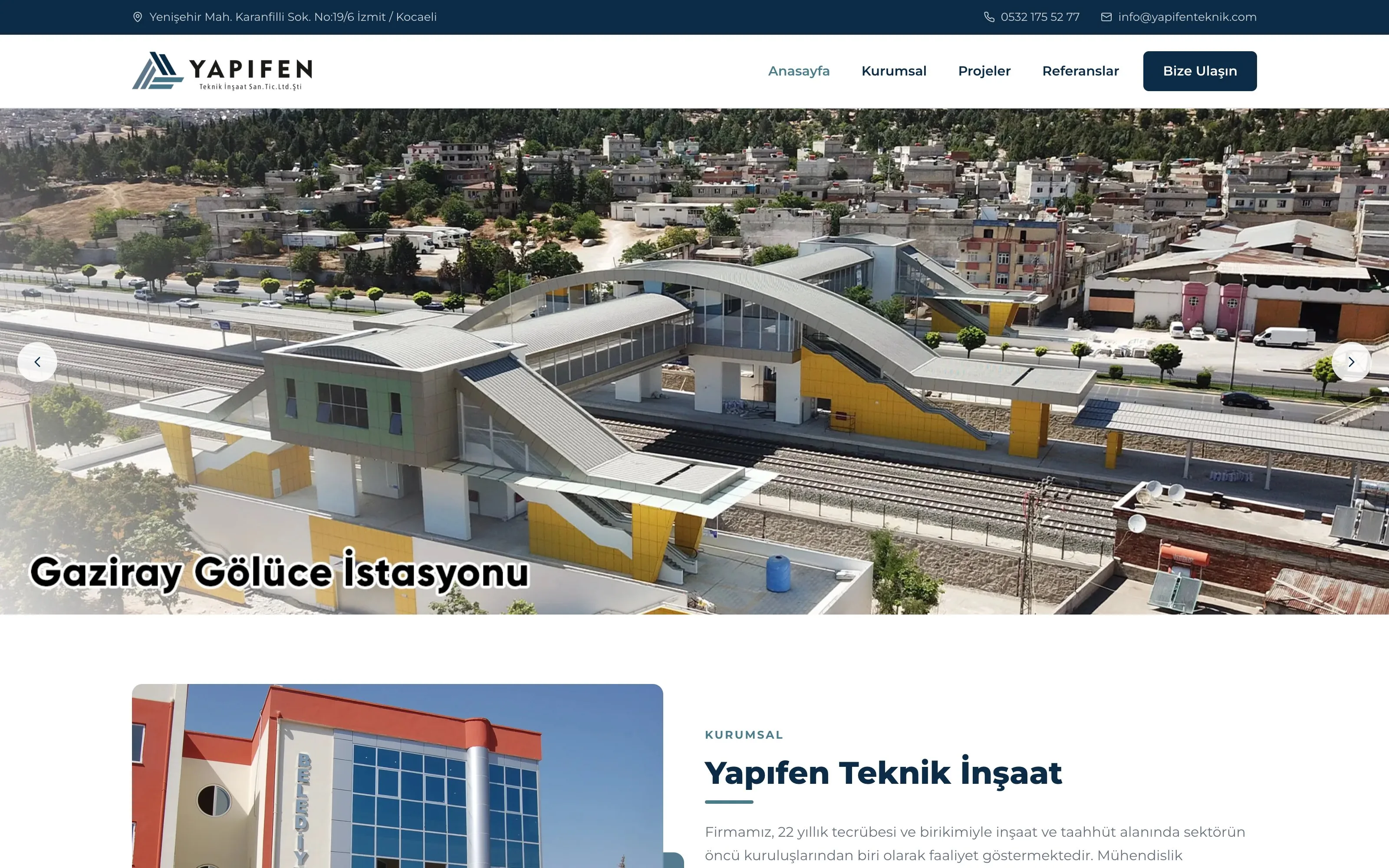 Yapı Fen Teknik web sitesi ekran görüntüsü