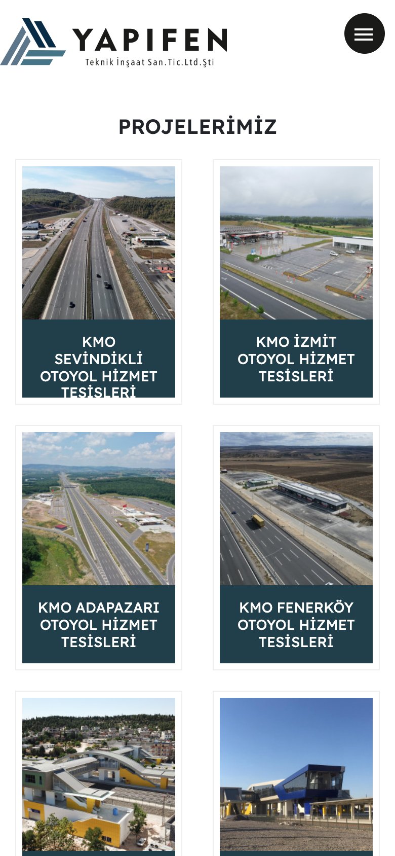 Yapı Fen Teknik — mobil görünüm