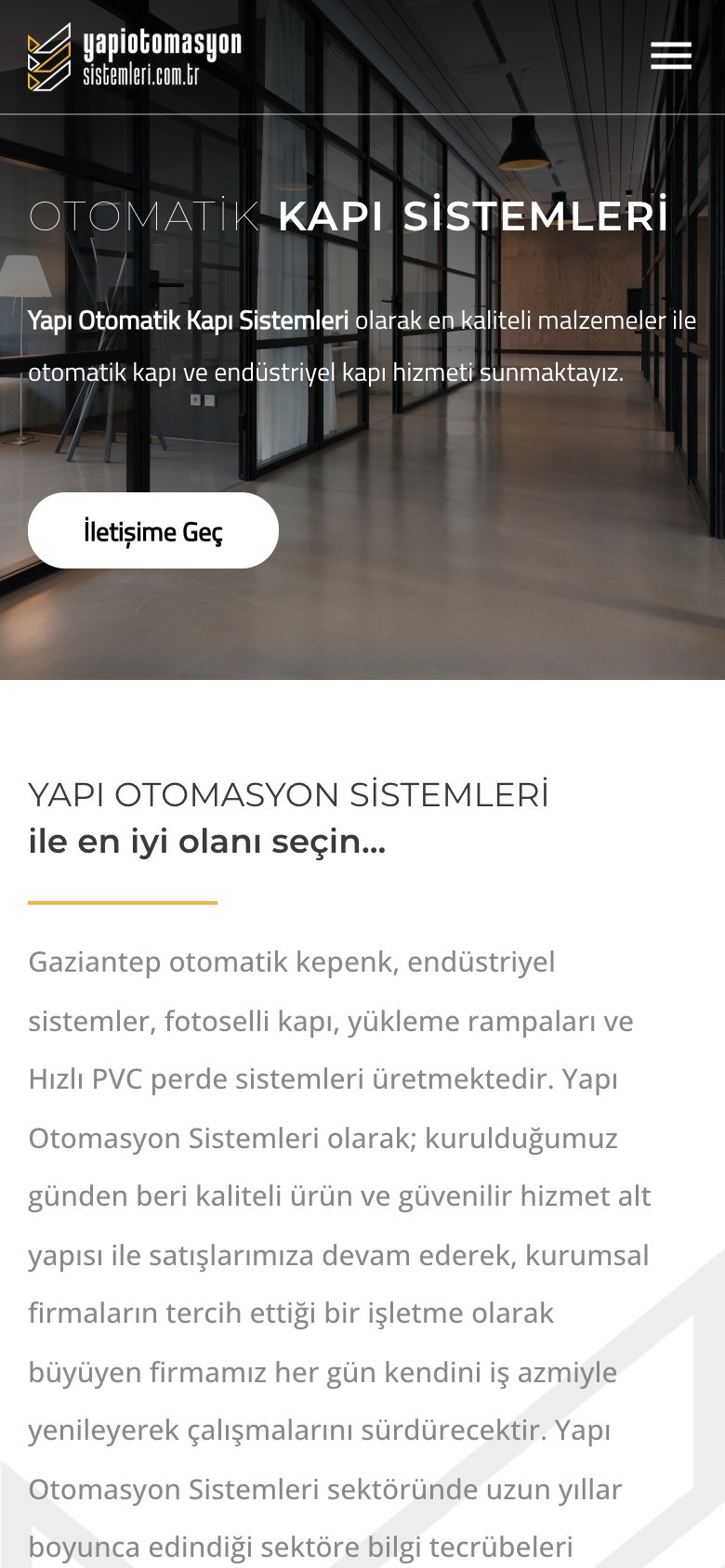 Yapı Otomasyon Sistemleri — mobil görünüm