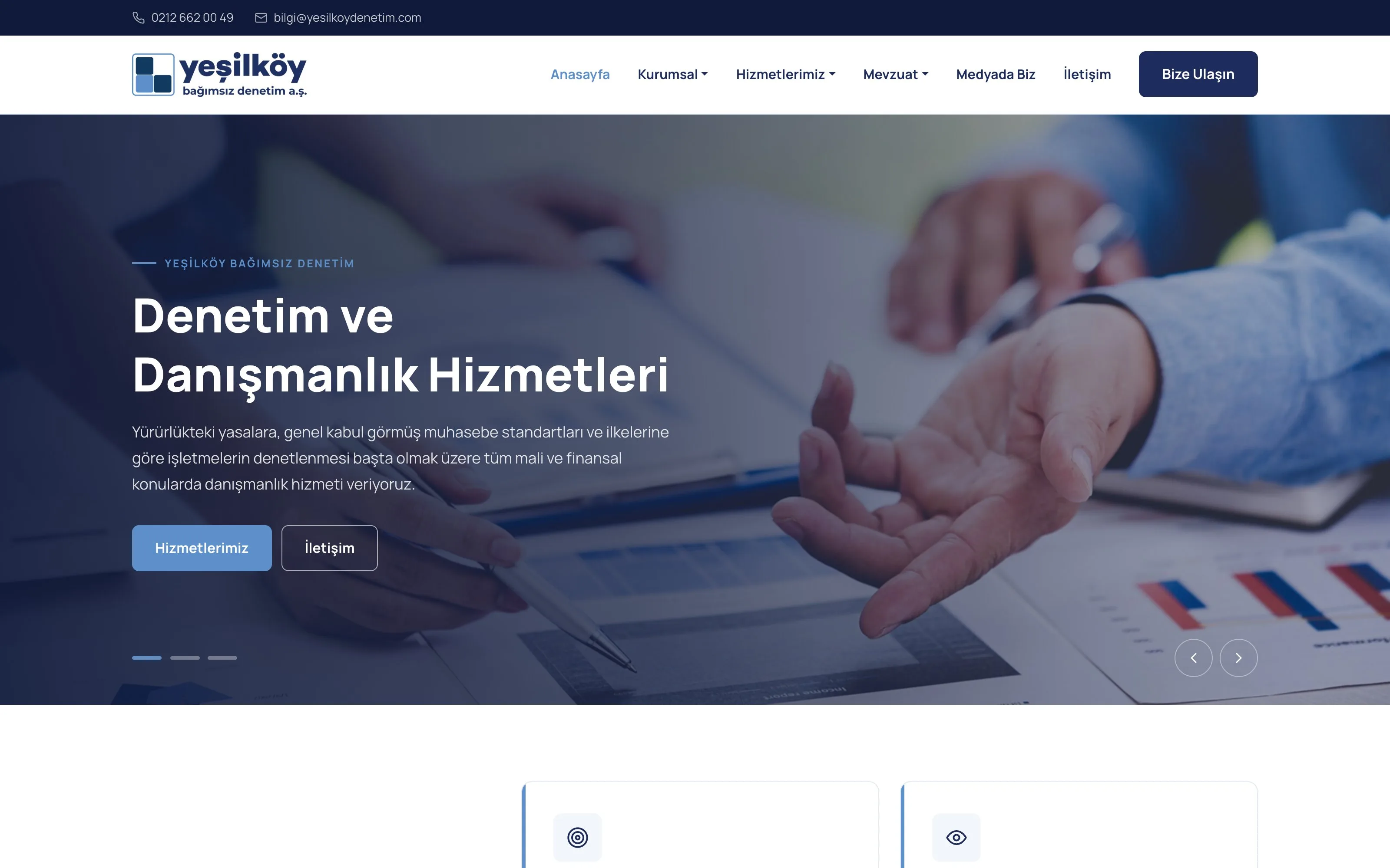 Yeşilköy Denetim web sitesi ekran görüntüsü