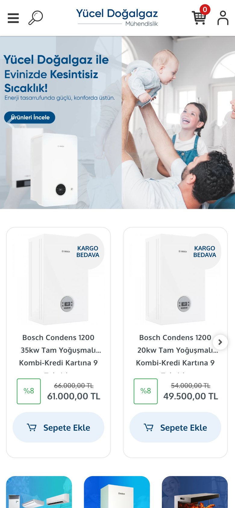 Yücel Doğalgaz — mobil görünüm