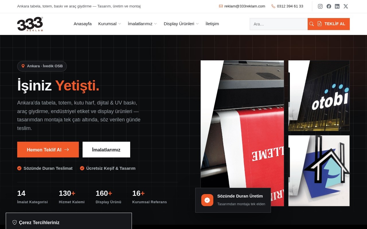 333 Reklam Kurumsal Web Sitresi