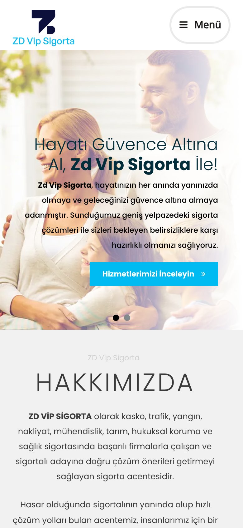 ZD VIP Sigorta — mobil görünüm