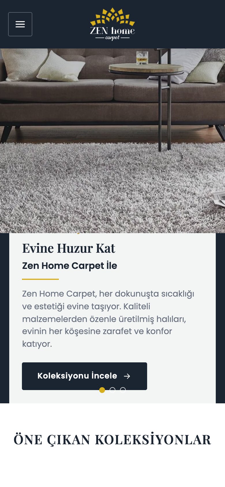 Zen Home Carpet — mobil görünüm