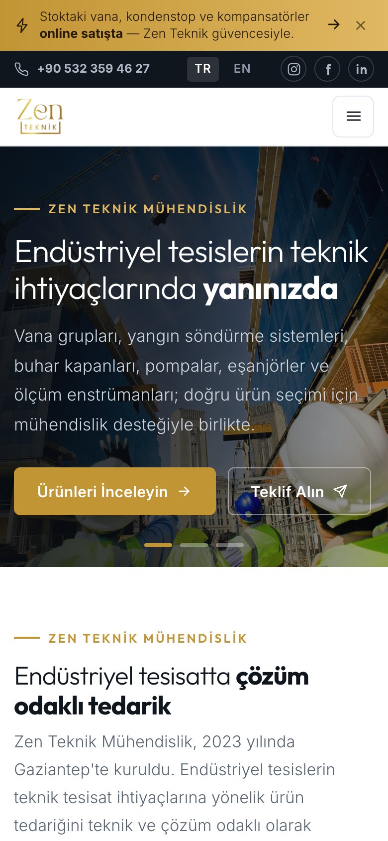 Zen Teknik — mobil görünüm